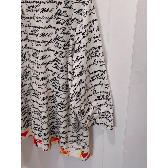 T/O Thomas & Olivia Women's 1XL Zip Up Jacket Handwriting Artsy Art2Wear Boho - Picture 9 of 15